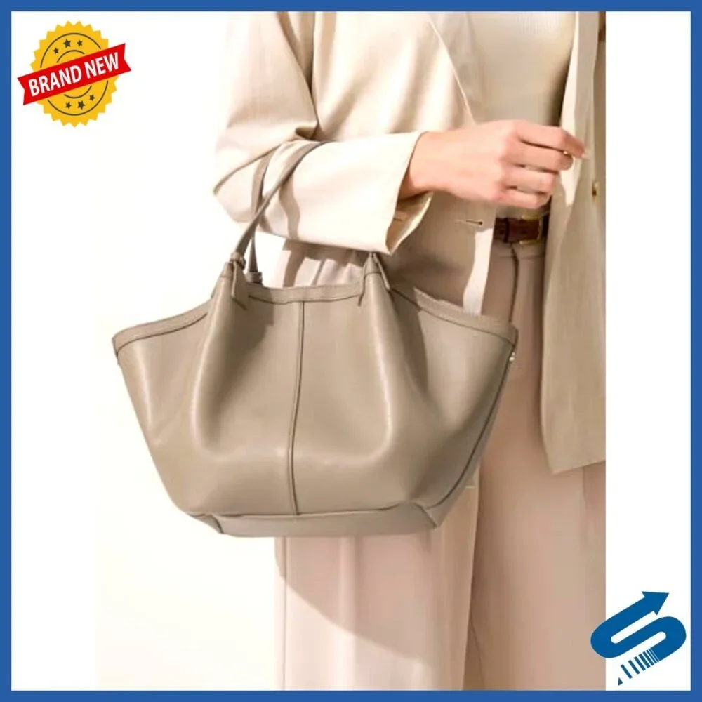 Large Capacity PU Leather Tote Bag with Adjustable Strap for Work & Travel
